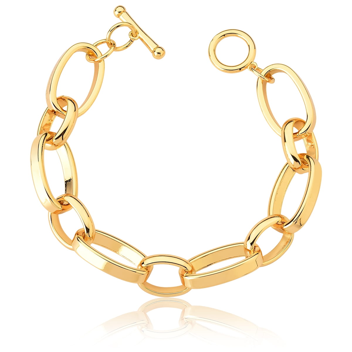 Pulseira com Elos Ovais e Fecho