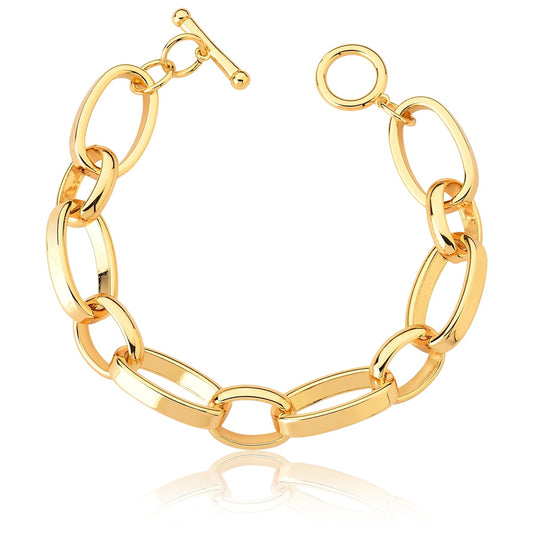 Pulseira com Elos Ovais e Fecho