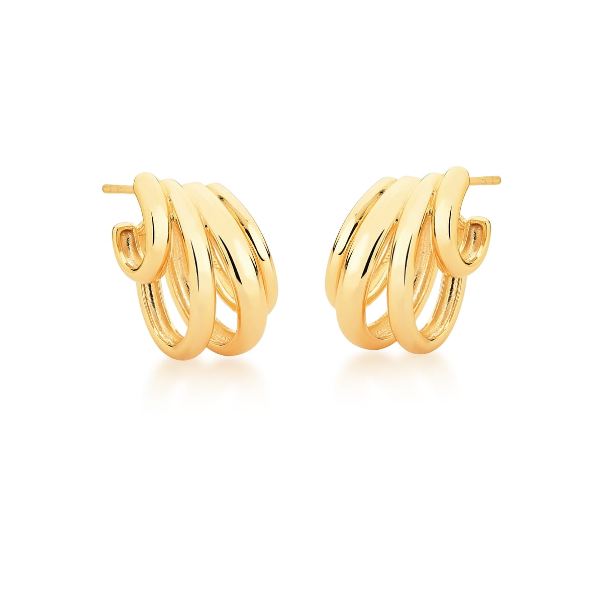 Brinco Meia Argola Quatro Voltas Ouro