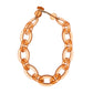 Colar Chain em resina fosca laranja