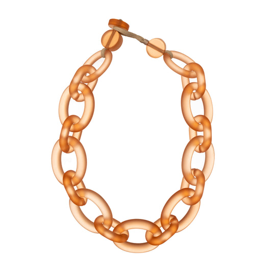 Colar Chain em resina fosca laranja