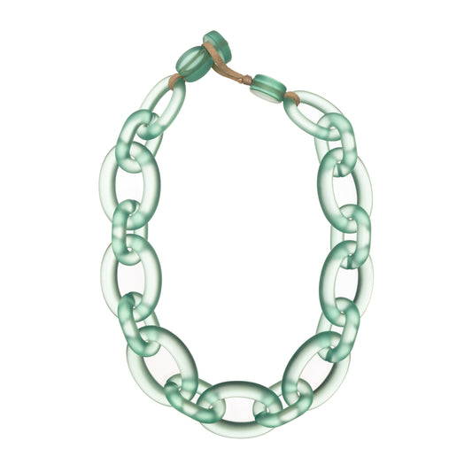 Colar Chain em resina fosca verde