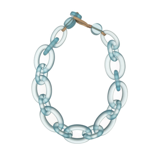 Colar Chain em resina fosca azul