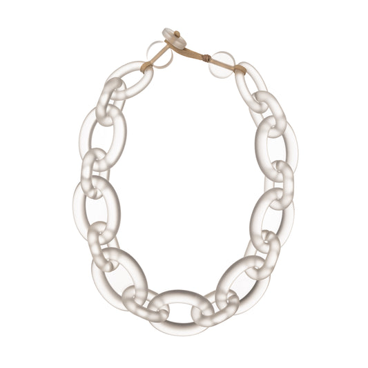 Colar Chain em resina fosca cristal