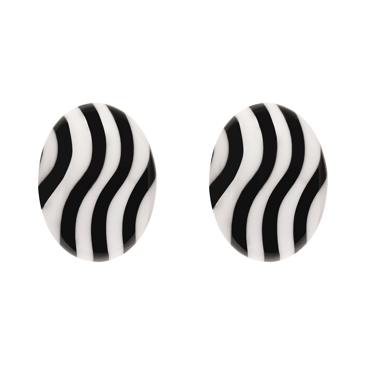 Brinco Resina Wave Preto e Branco