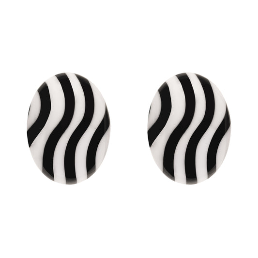 Brinco Resina Wave Preto e Branco