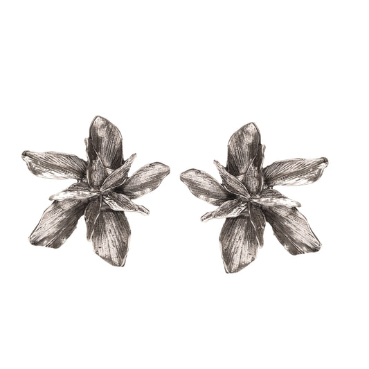 Brinco Fleur Prata Envelhecida